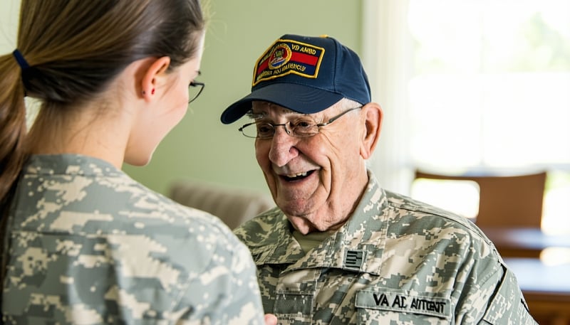 A veteran receiving in-home healthcare services fr